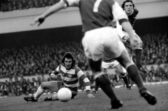 Framed Print : Division One Football Arsenal v Queen Park Rangers. 1975  /  76 Season