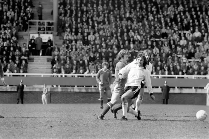 Framed Print : Division Two football Fulham v Chelsea 1976 / 77 season. Fulham won the match three one Framed Print : Division Two football Fulham v Chelsea 1976 / 77 season. Fulham won the match three one