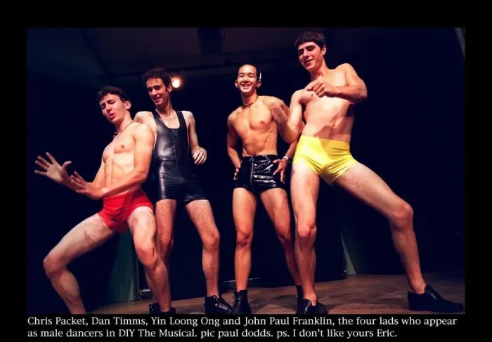 Framed Print : Diy the musical male dancers strippers in fringe show edinburgh festival august 1997