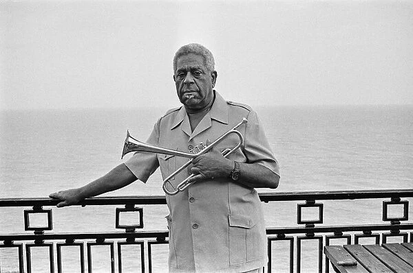 Dizzy Gillespie seen here on the roof of the Leas Cliff Hall, Folkestone