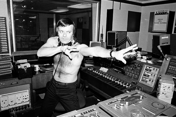 DJ Tony Blackburn in the studio. 29th May 1987