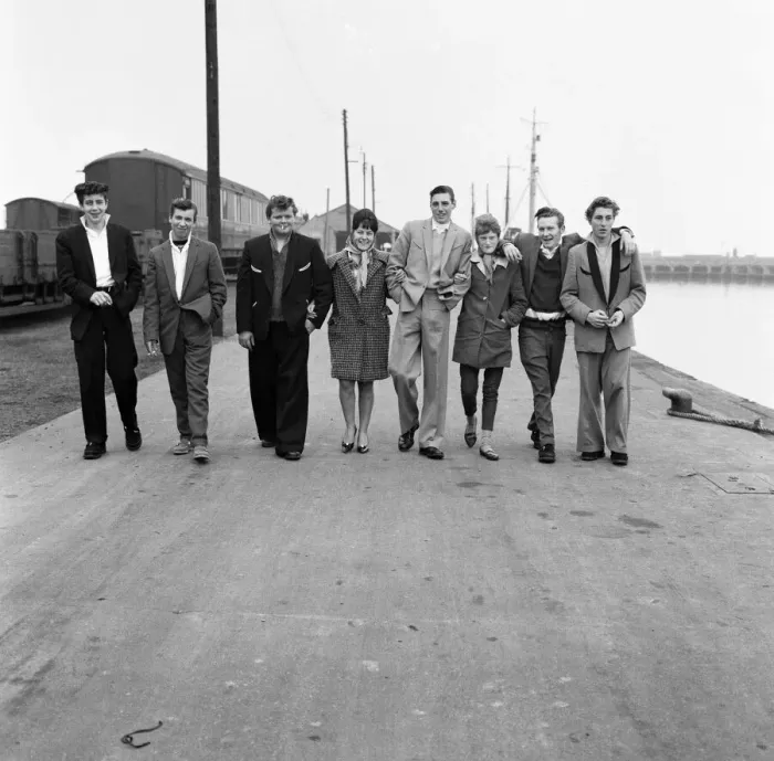 Framed Print : Dockside Dandies including David Goldspink, 17, Ray Winney, 16, Johnny Ball, 16 Framed Print : Dockside Dandies including David Goldspink, 17, Ray Winney, 16, Johnny Ball, 16