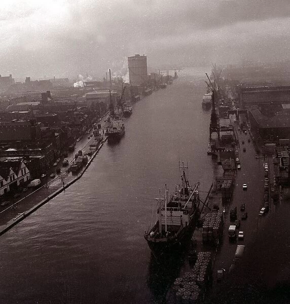 Dockside in Dublin Ireland - 1969 Shipping Ships