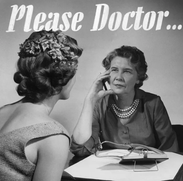 Framed Print : Please Doctor byline image for the Woman Sunday Mirror Feature 7th October 1955