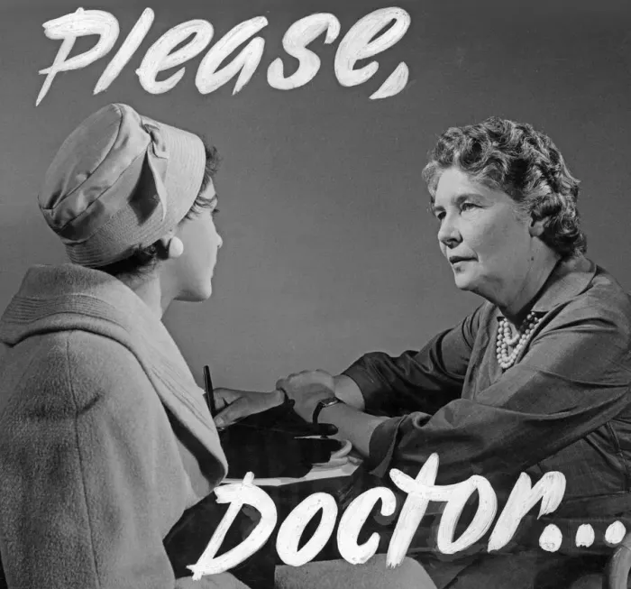 Framed Print : Please Doctor byline image for the Woman Sunday Mirror Feature 7th October 1955
