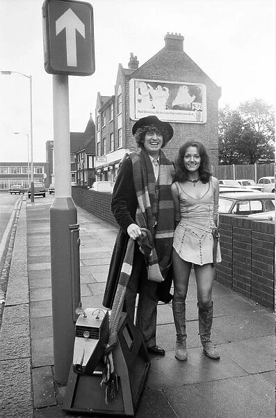 Doctor Who, actor Tom Baker - the 4th Doctor - pictured with assistant Leela played by