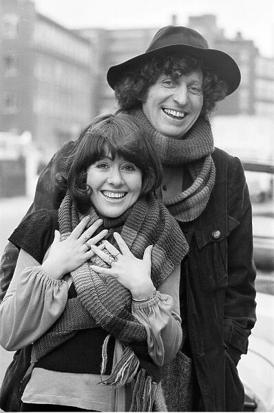 Doctor Who, actor Tom Baker - the 4th Doctor - pictured with assistants Sarah Jane Smith