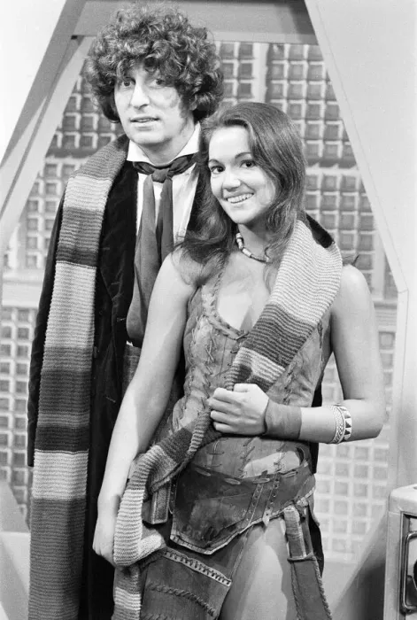 Framed Print : Doctor Who, actor Tom Baker - the 4th Doctor - pictured with new assistant Leela played Framed Print : Doctor Who, actor Tom Baker - the 4th Doctor - pictured with new assistant Leela played