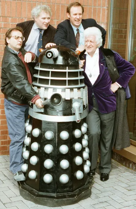 Framed Print : Four Doctor Whos seen here at the Hammersmith Ark for the opening of an exhibtion to