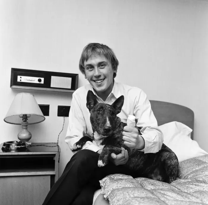Framed Print : The dog that did the damage, Shady, makes it up with actor Christopher Timothy at their Framed Print : The dog that did the damage, Shady, makes it up with actor Christopher Timothy at their