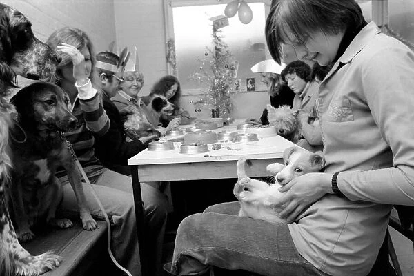 Dog Owners and their pets seen here having a Christmas party. December 1976 76-07481-011