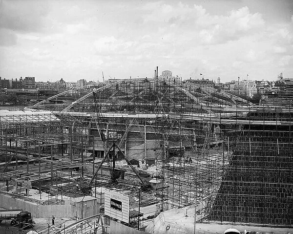 The Dome for the 1951 Festival of Britain under construction in London July 1950