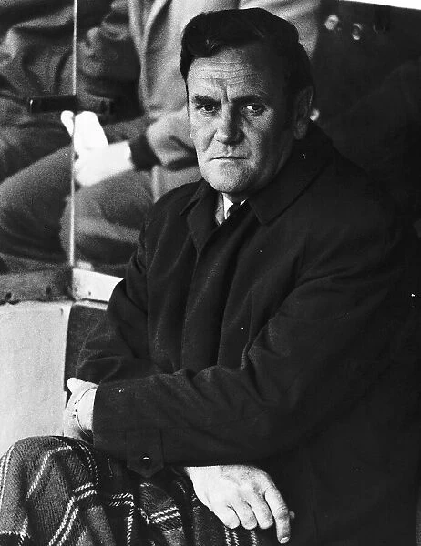 Don Revie Leeds Football Manager watching the game against Leicester. November 1971