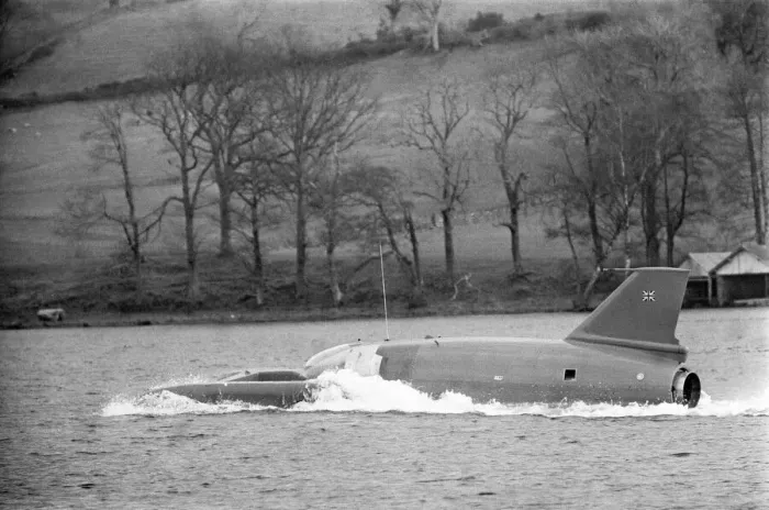 Framed Print : Donald Campbell & Bluebird K7 at Coniston Water, Friday 4th November 1966