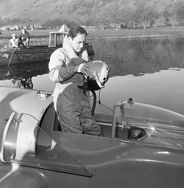 Donald Campbell, at Coniston Water, 7th November 1957. Donald Campbell
