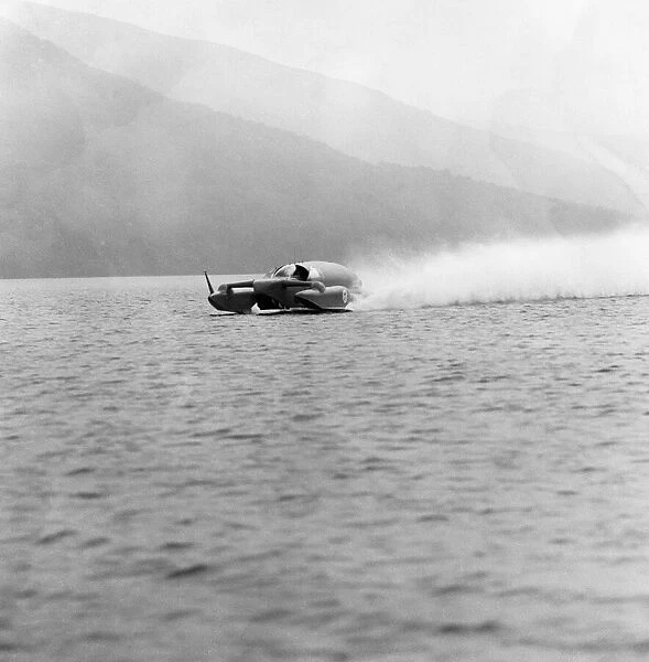 Donald Campbell, at Lake Coniston, 4th October 1956. It was revealed today