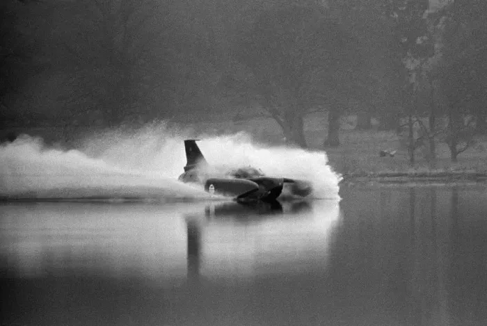 Framed Print : Donald Campbell takes Bluebird on Coniston Water for the first time