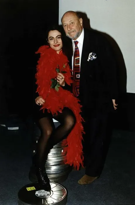 Framed Print : Donald Pleasence Actor with Actress Sophia Diaz
