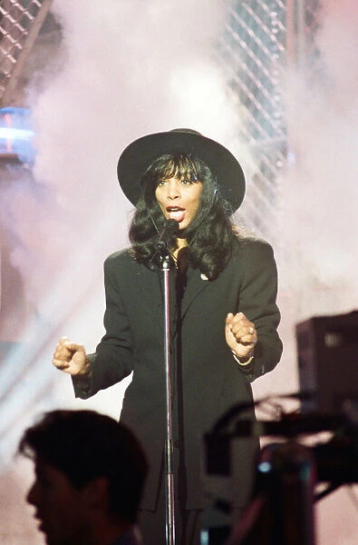 Donna Summer, performing on BBCs Top of The Pops, 1st March 1989