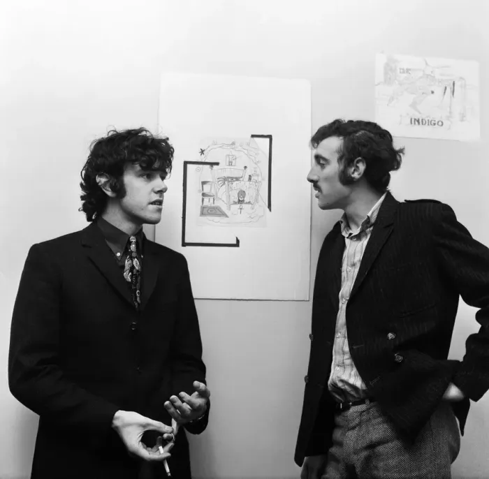 Framed Print : Donovan and his friend Gypsy Dave at Television House ahead of the screening of
