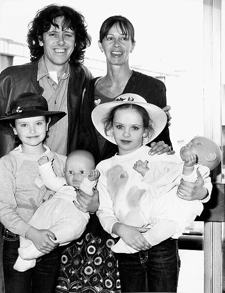 Donovan pop singer with his family at Heathrow Airport