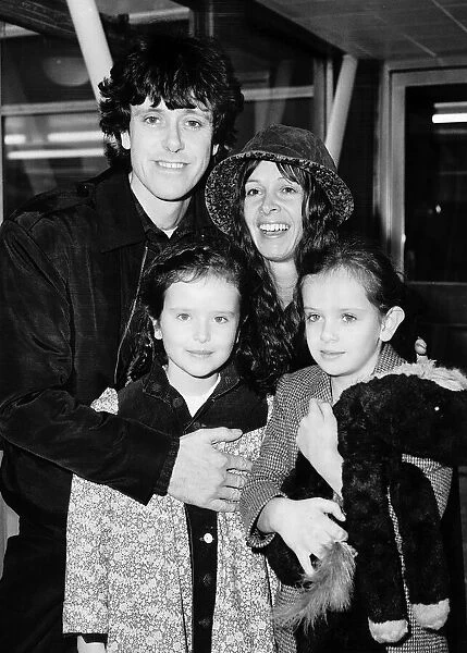 Donovan singer with his wife Linda and daughters Astrella and Oriole at Heathrow airport