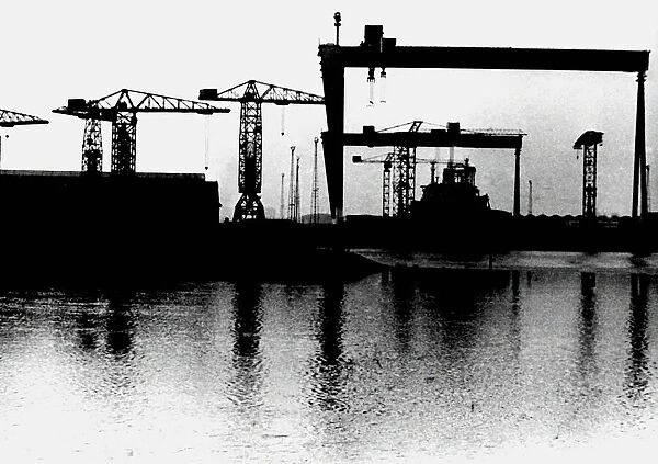 The Doomed Belfast Shipyard Sun sets over the doomed Belfast yard as its future is