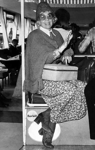 Doris Day at Heathrow Airport, leaving for Los Angeles. 30th September 1973