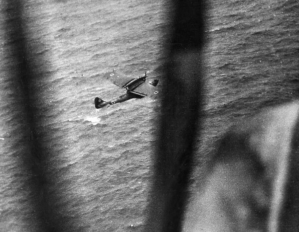 A Dornier Do 18 flying boat seen from an RAF Bristol Blenheim during a combat over