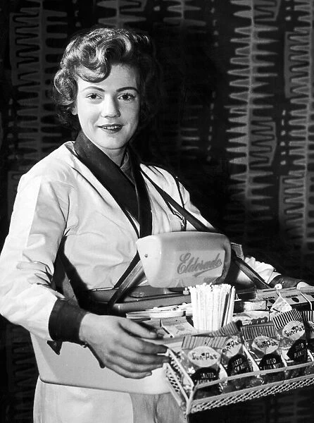 Dorothy Smith, Usher selling ice cream and cigarettes at local cinema, Glasgow, Scotland