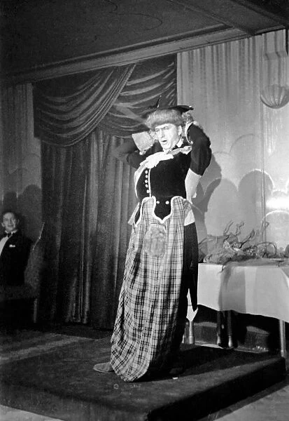 Douglas Byng Comedian Seen here performing on stage 1938. January 1938 OL305A-002