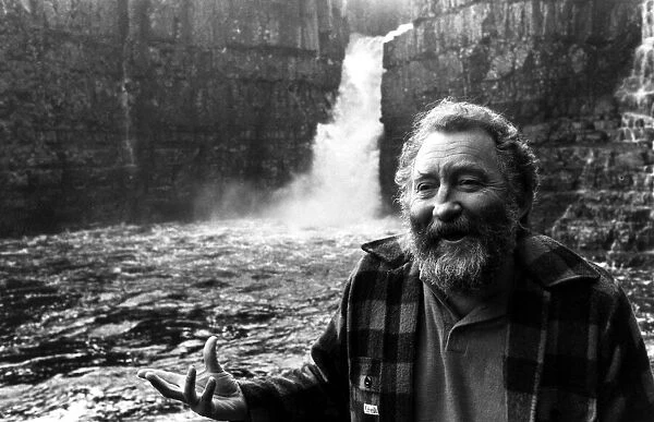 Dr David Bellamy pictured at High Force waterfall, in Teeside on 7th December 1979