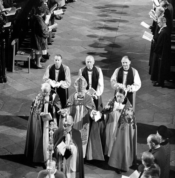 Dr Donald Coggan seen here during the ceremony to appoint him as Archbishop of Canterbury