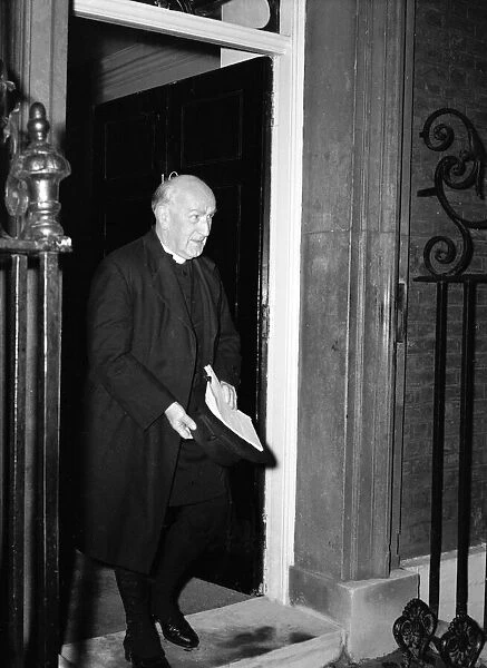 Dr Geoffrey Fisher, Archbishop of Canterbury, at 10 Downing Street