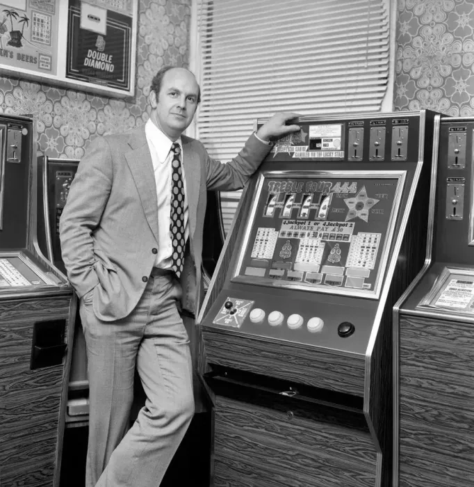 Framed Print : Dr. Pilkington and Fruit Machines. January 1975 75-00333-005 Framed Print : Dr. Pilkington and Fruit Machines. January 1975 75-00333-005