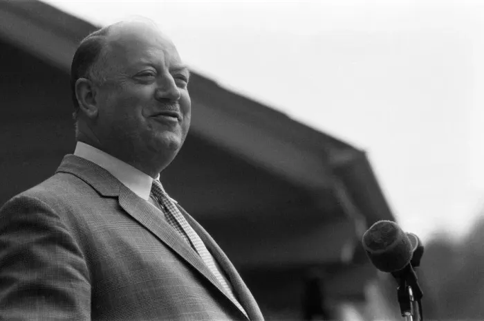 Framed Print : Dr Richard Beeching, Chairman of British Railways, reopens the Dart Valley Railway Framed Print : Dr Richard Beeching, Chairman of British Railways, reopens the Dart Valley Railway