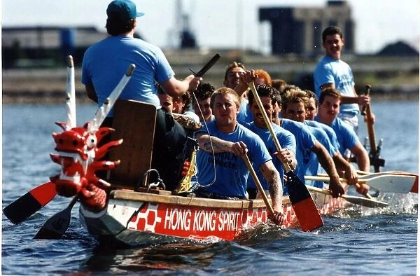 Dragon Boat racing, Atlantic Wharf, Cardiff. 19th May 1992