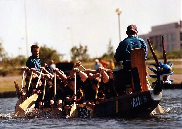 Dragon Boat Racing, somewhere Wales. 1st August 1997