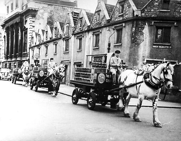 Dray horses from Georges Bristol Bridge (Bath Street