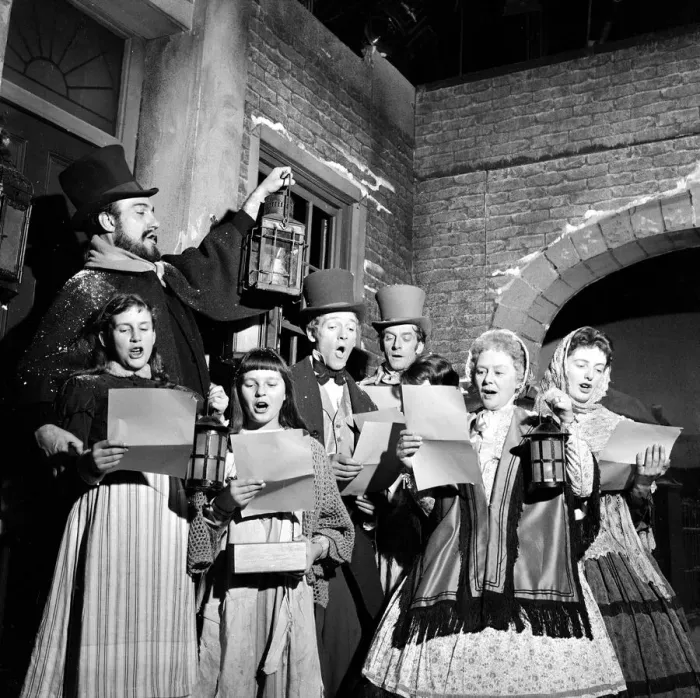Framed Print : Dress rehearsal of ITV Merry Christmas, a musical version of Dickens Christmas Carol Framed Print : Dress rehearsal of ITV Merry Christmas, a musical version of Dickens Christmas Carol