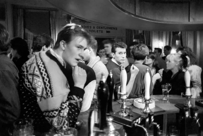 Framed Print : Drinkers in an East End Pub enjoying a pint of beer. March 1987