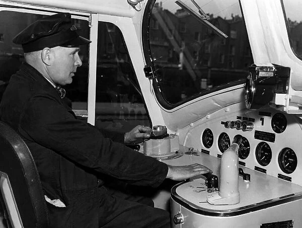 Driver Les Jorda, of Derby, in the driving cab of the first of the most powerful main