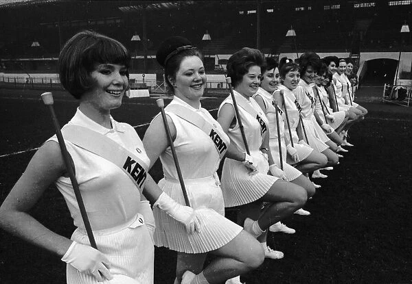 Drum Majorettes at Stamford Bridge home of Chelsea FC. They entertain fans at half time