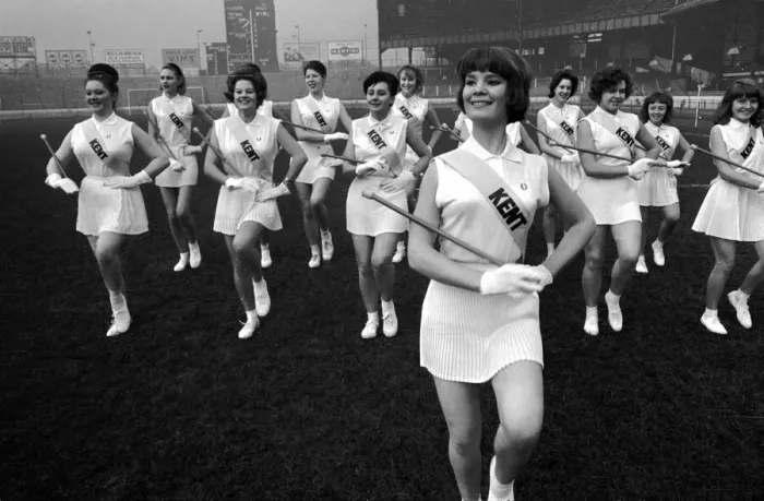 Framed Print : Drum Majorettes at Stamford Bridge home of Chelsea FC. They entertain fans at half time Framed Print : Drum Majorettes at Stamford Bridge home of Chelsea FC. They entertain fans at half time