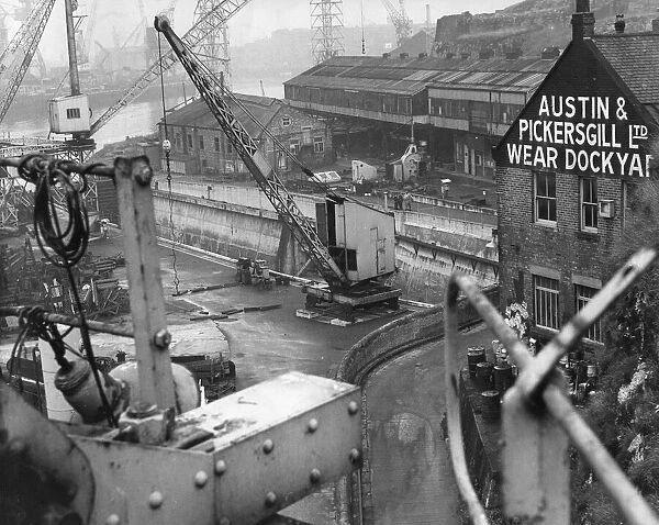 The dry dock at the Austin and Pickergill Shipyard, Sunderland