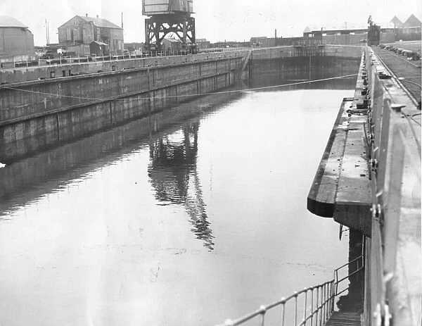 The dry dock at T W Greenwell shipbuilders in Sunderland