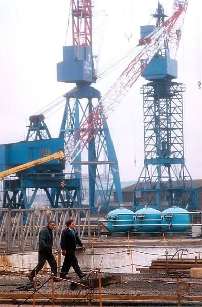 A dry dock at Tees Dock Yard in Middlesbrough in 1994