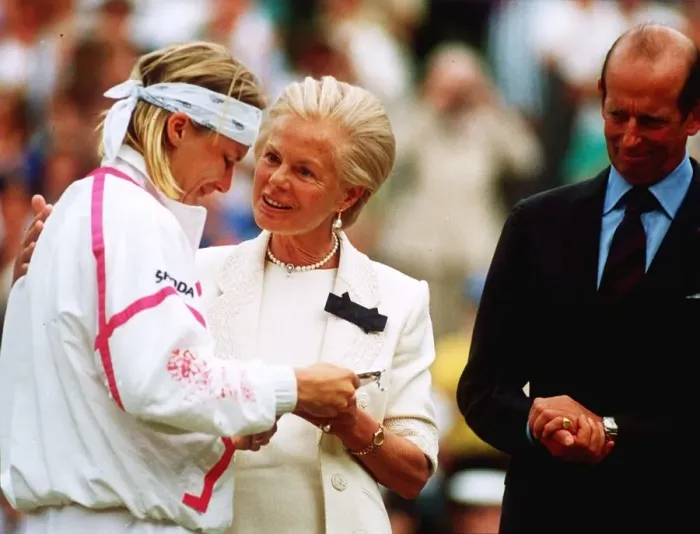 Framed Print : Duchess of Kent at Wimbledon 1993 with the defeated finalist Jana Novotna