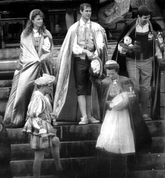 The Duchess of York Sarah Ferguson with Prince Edward, Princess Anne