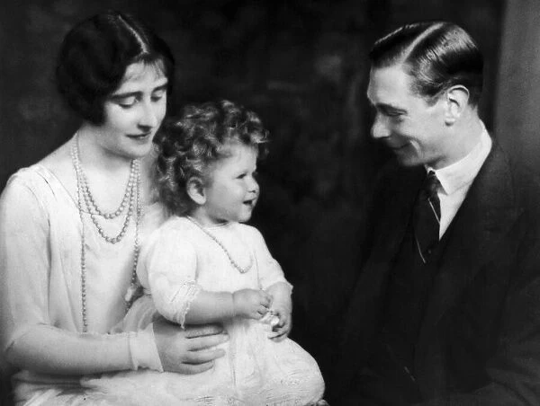 The Duke and Duchess of York with Princess Elizabeth. 1928
